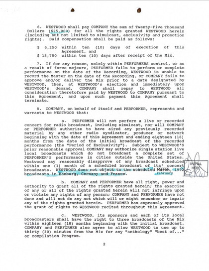 Gary Rossington Initialed & Executed Performance Contract