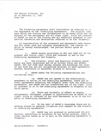 Sean Penn Hand-Signed 1987 Hollywood Legal Settlement Agreement