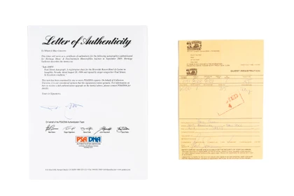 Paul Simon Hand-Signed Hotel Guest Registration Folio