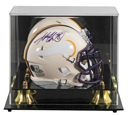 Vikings Adrian Peterson Signed Retro Speed Mini Helmet W/ Case BAS Witnessed
