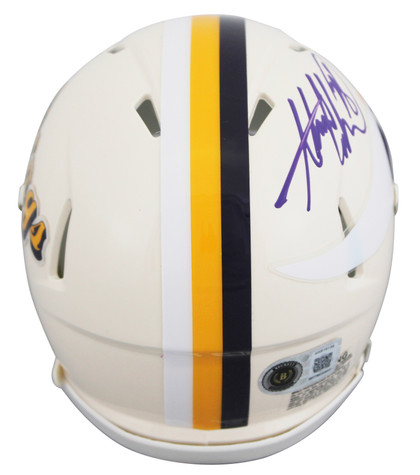 Vikings Adrian Peterson Signed Retro Speed Mini Helmet W/ Case BAS Witnessed
