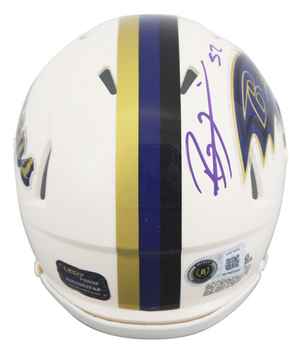 Ravens Ray Lewis Authentic Signed Retro Speed Mini Helmet W/ Case BAS Witnessed