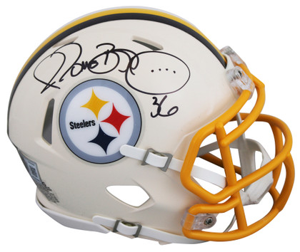 Steelers Jerome Bettis Signed Retro Speed Mini Helmet W/ Case BAS Witnessed