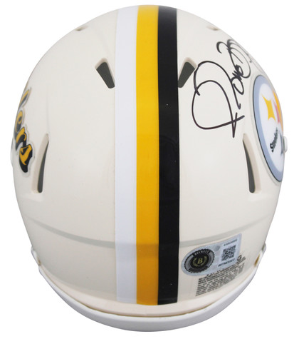 Steelers Jerome Bettis Signed Retro Speed Mini Helmet W/ Case BAS Witnessed