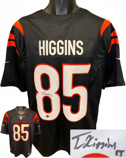 Tee Higgins Signed Cincinnati Bengals Nfl Nike Dri Fit Black Jersey #85  Beckett Witnessed