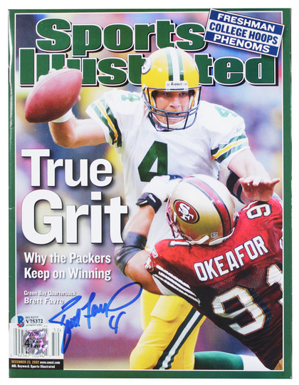 Packers Brett Favre Authentic Signed '02 Sports Illustrated Magazine BAS #V75372