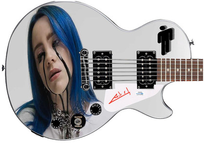 Billie Eilish Autographed Gibson Epiphone Les Paul Photo Graphics Guitar ACOA ACOA