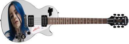 Billie Eilish Autographed Gibson Epiphone Les Paul Photo Graphics Guitar ACOA ACOA