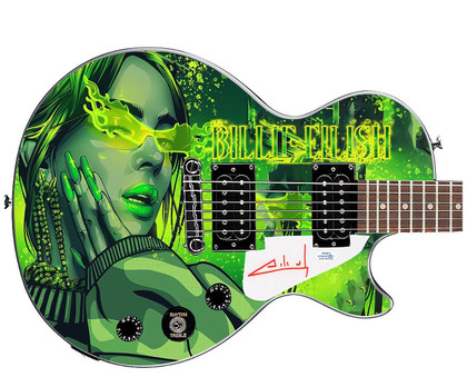 Billie Eilish Autographed Gibson Epiphone Les Paul Photo Graphics Guitar ACOA ACOA Version 1