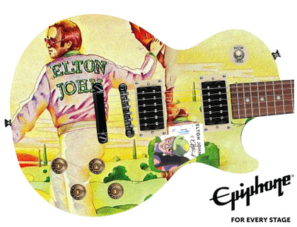 Elton John Autographed Gibson Epiphone Les Paul Graphics Guitar ACOA