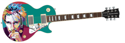 Rod Stewart Signed Epiphone 1/1 Custom Graphics Guitar ACOA Version 1