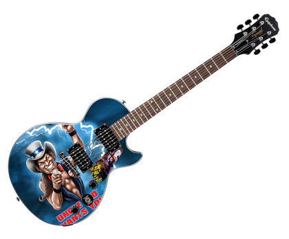 Ted Nugent Uncle Ted Signed Custom Graphics Gibson Epiphone Guitar ACOA