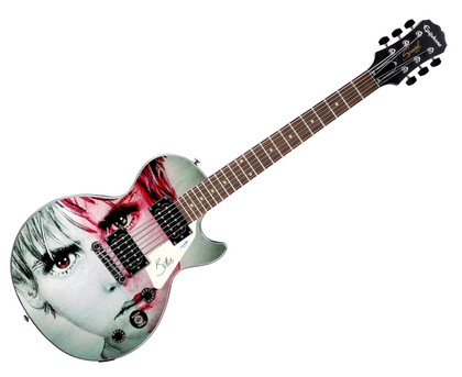 U2 Bono Autographed Custom Epiphone "War" Graphics Guitar
