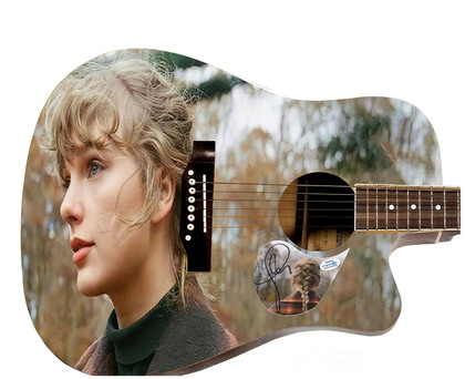 Taylor Swift Evermore Signed Autographed Custom Photo Graphics Guitar ACOA ACOA Version 2