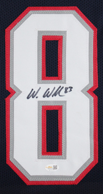 Wes Welker Authentic Signed Navy Pro Style Framed Jersey Autographed JSA Witness