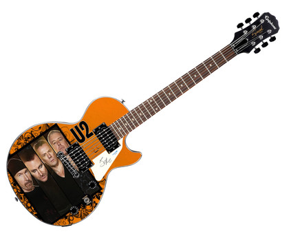 U2 Bono Autographed Custom Epiphone Graphics Guitar Version 1