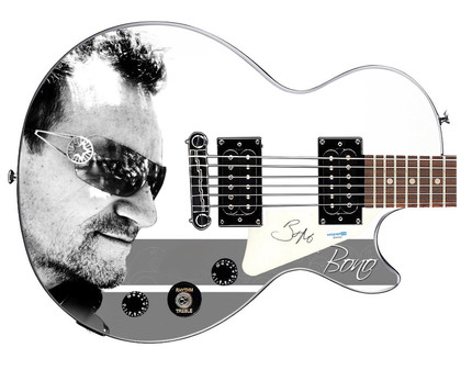 U2 Bono Autographed Custom Epiphone "My Best Side" Graphics Guitar