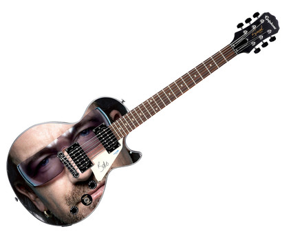 U2 Bono Autographed Custom "In Your Face" Epiphone Graphics Guitar