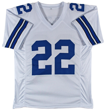 Cowboys Emmitt Smith Authentic Signed White Pro Style Jersey BAS Witnessed