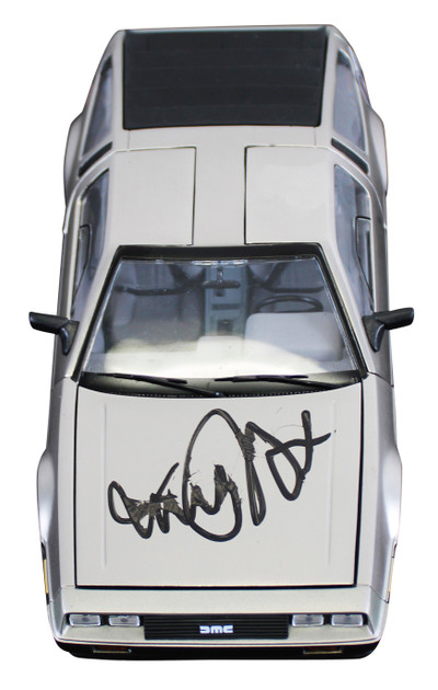 Michael J. Fox Back To The Future Signed 1:18 Die Cast DeLorean BAS #BW88013