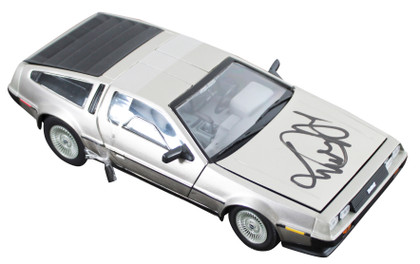 Michael J. Fox Back To The Future Signed 1:18 Die Cast DeLorean Time Machine BAS
