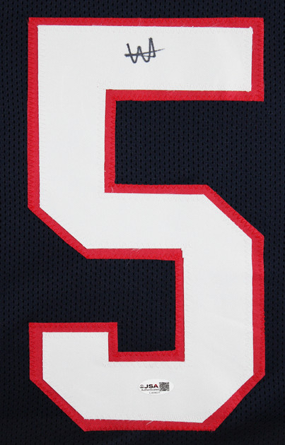 Will Anderson Authentic Signed Navy Blue Pro Style Framed Jersey JSA