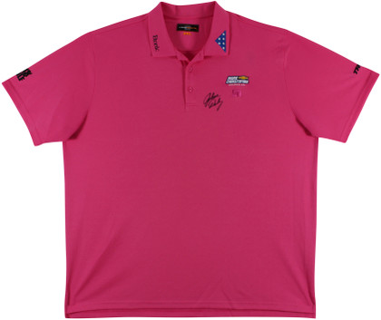 John Daly Signed Match Worn Pink FOH Loudmouth Polo Shirt BAS #JD36BH00342