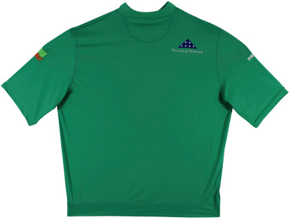John Daly Signed Match Worn Green Folds of Honor Quarter Zip Shirt BAS #BH00322