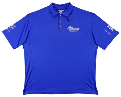 John Daly Authentic Signed Match Worn Blue Pin High Polo Shirt BAS #BK84734