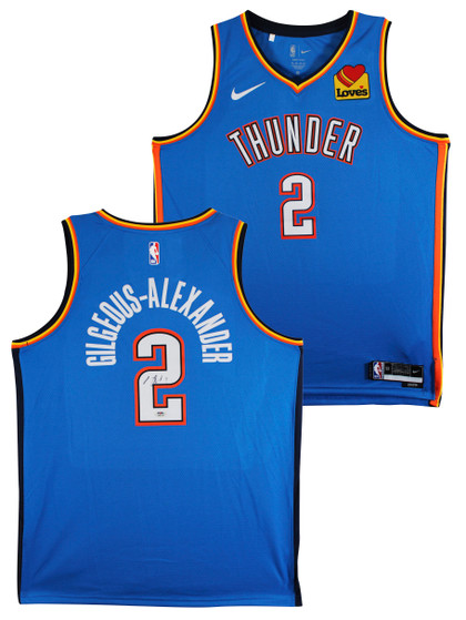 Thunder Shai Gilgeous-Alexander Signed Blue Nike Icon Ed. Jersey PSA #AQ71734