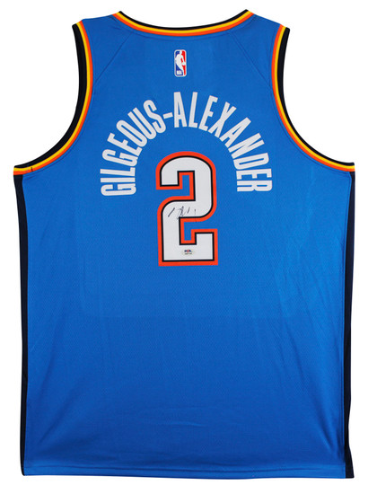 Thunder Shai Gilgeous-Alexander Signed Blue Nike Icon Ed. Jersey PSA #AQ71734