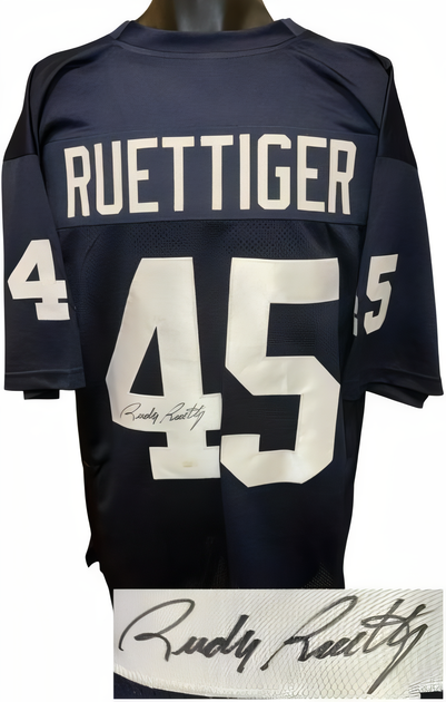 Rudy Ruettiger Signed Notre Dame Navy Custom Stitched College Fb Jersey Xl  Jsa Witnessed