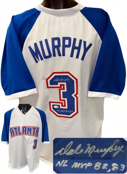 Dale Murphy Signed Atlanta White Custom Stitched Pro Styel Tb Jersey Nl Mvp 82,83 Xl  Jsa Witnessed