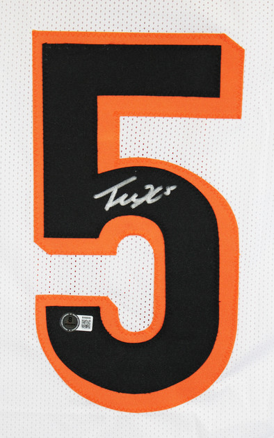 Tee Higgins Authentic Signed White Pro Style Jersey Autographed BAS 2