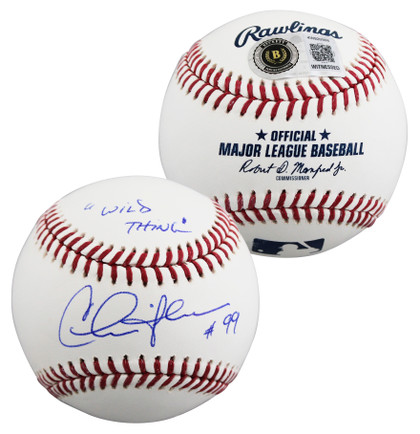 Charlie Sheen Major League "Wild Thing" Signed Baseball W/ Case BAS Witnessed
