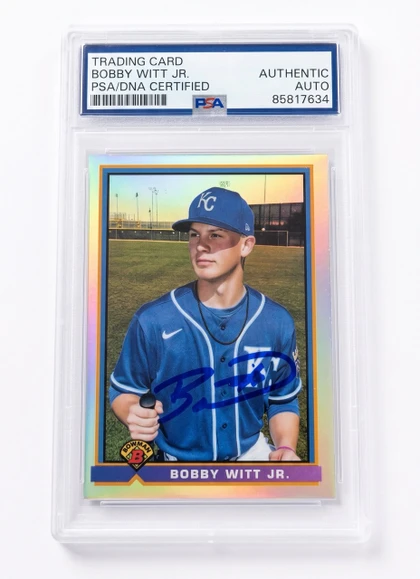 Bobby Witt Jr. 2021 SIGNED Bowman Chrome 1991 #91B-BW **PSA/DNA**