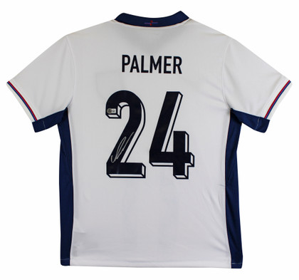 England Cole Palmer Authentic Signed White Nike Jersey Autographed BAS