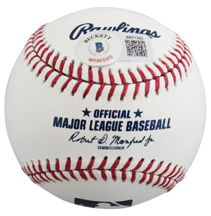Rangers Evan Carter "MLB Debut 9-8-23" Authentic Signed OML Baseball BAS Witness