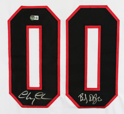 Christmas Vacation (2) Chase & D'Angelo Signed White Pro Style Framed Jersey BAS