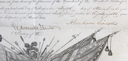Abraham Lincoln Signed & Framed 15.75x19.75 1864 Military Appointment BAS LOA