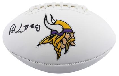 Vikings Patrick Jones Authentic Signed White Panel Logo Football BAS Witnessed