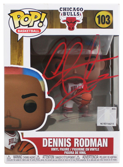 Bulls Dennis Rodman Authentic Signed #103 Funko Pop Figure BAS Wit #2W373784