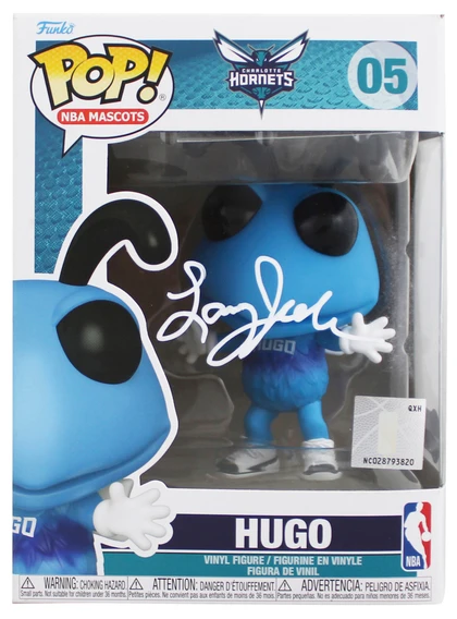 Hornets Larry Johnson Authentic Signed #05 Hugo Funko Pop BAS Wit #2W567969