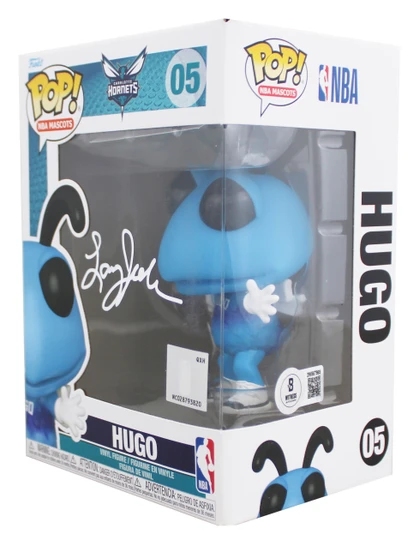 Hornets Larry Johnson Authentic Signed #05 Hugo Funko Pop BAS Wit #2W567969