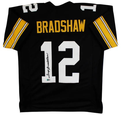 Terry Bradshaw Authentic Signed Black Pro Style Jersey Autographed BAS Witnessed