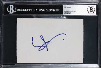 Gary Oldman Harry Potter Authentic Signed 4x6 Index Card BAS Slabbed