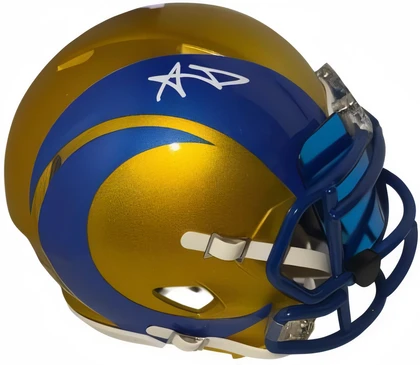 Aaron Donald Signed Los Angeles Rams Riddell Nfl Flash Alternate Speed Mini Helmet W/ Visor Imperfect  Beckett Witnessed