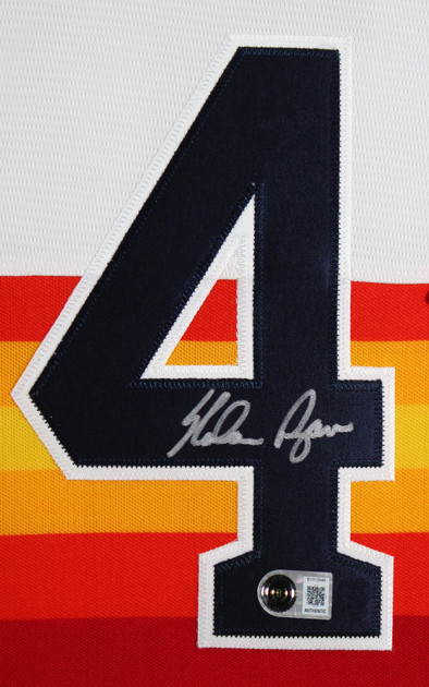 Astros Nolan Ryan Signed Rainbow Nike Cooperstown Collection Framed Jersey BAS