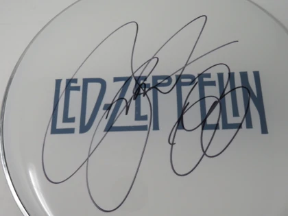 Led Zeppelin Signed Drumhead