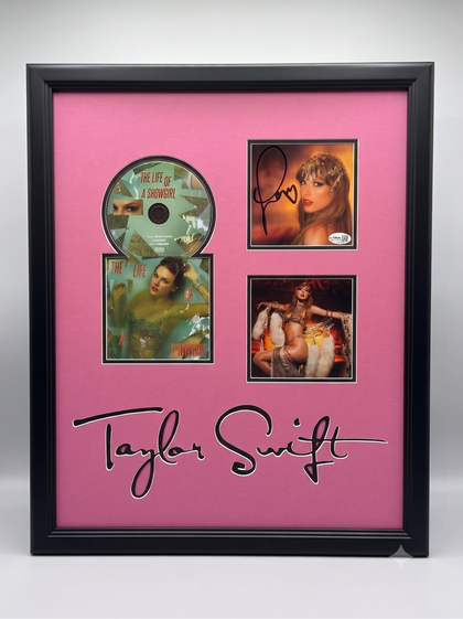 Taylor Swift Autographed 18x22 FRAMED Life Of A Showgirl SIGNED CD Album JSA COA